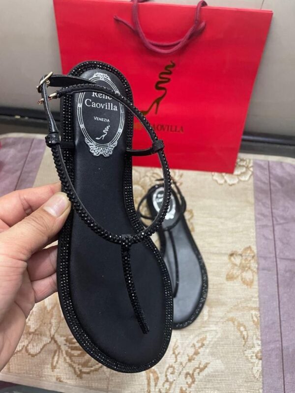 Shiny Rhinestone Split Toe Sandals